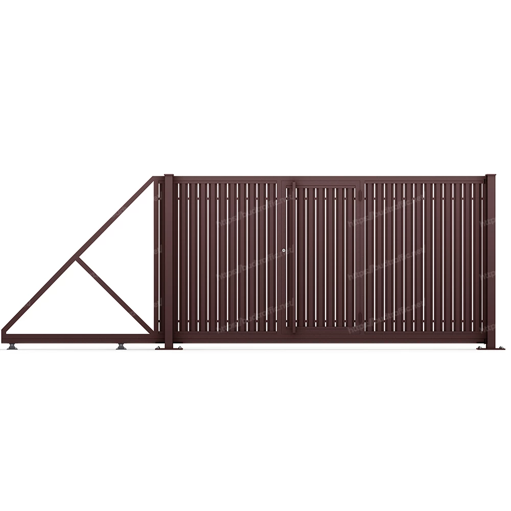 Комплект для відкатних воріт з Євроштахетника з хвірткою всередині (Зроби сам)