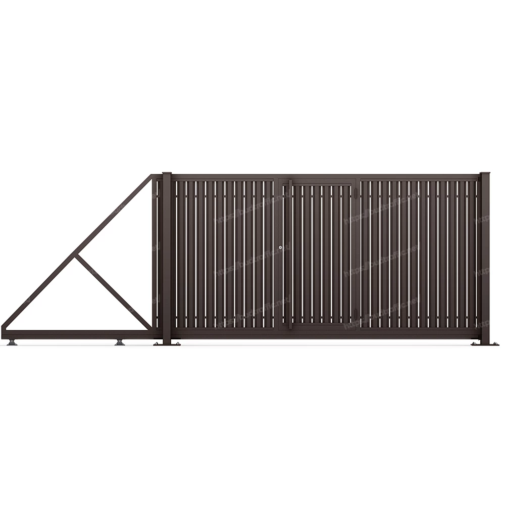 Комплект для відкатних воріт з Євроштахетника з хвірткою всередині (Зроби сам)