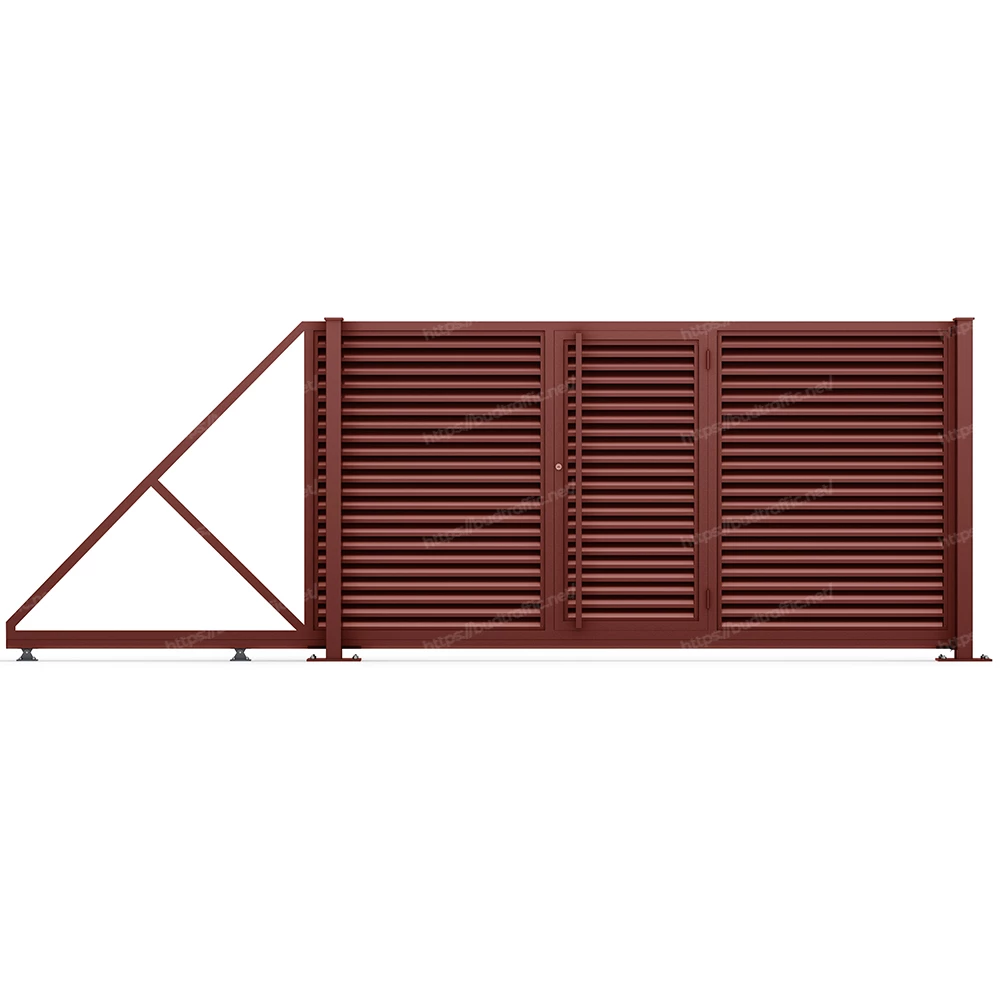 Відкатні ворота Жалюзі з хвірткою всередині