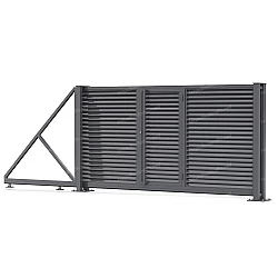 Відкатні ворота Жалюзі з хвірткою всередині