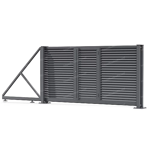 Відкатні ворота Жалюзі з хвірткою всередині