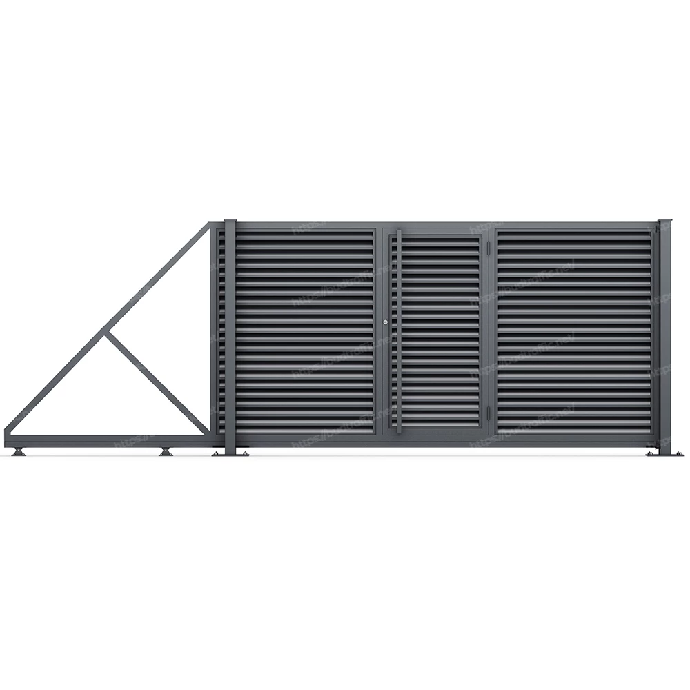 Відкатні ворота Жалюзі з хвірткою всередині