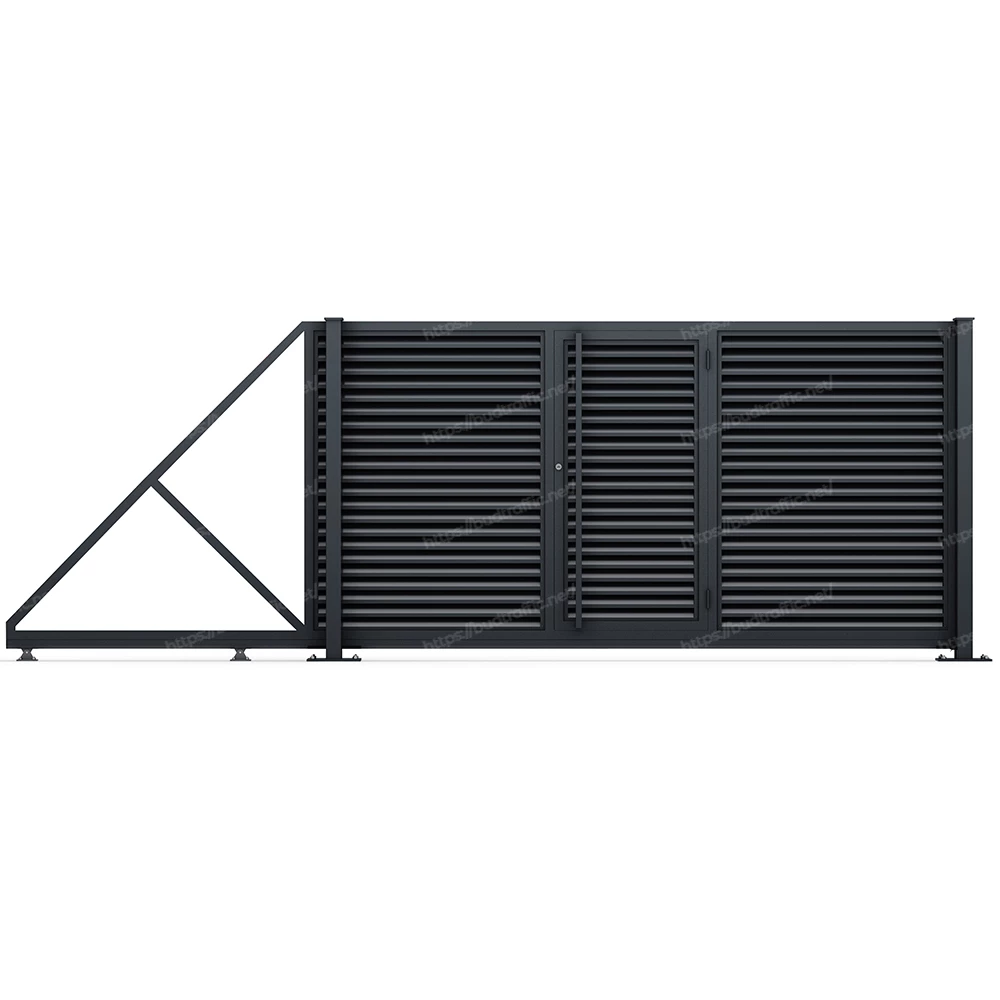 Відкатні ворота Жалюзі з хвірткою всередині