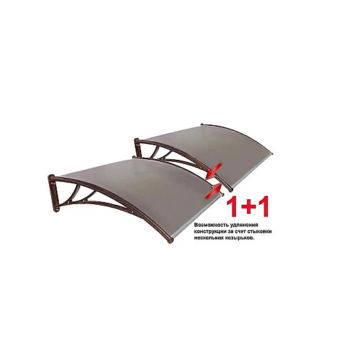 Додаткова секція до козирка 1500х930х280 (монолітний полікарбонат 4 мм)