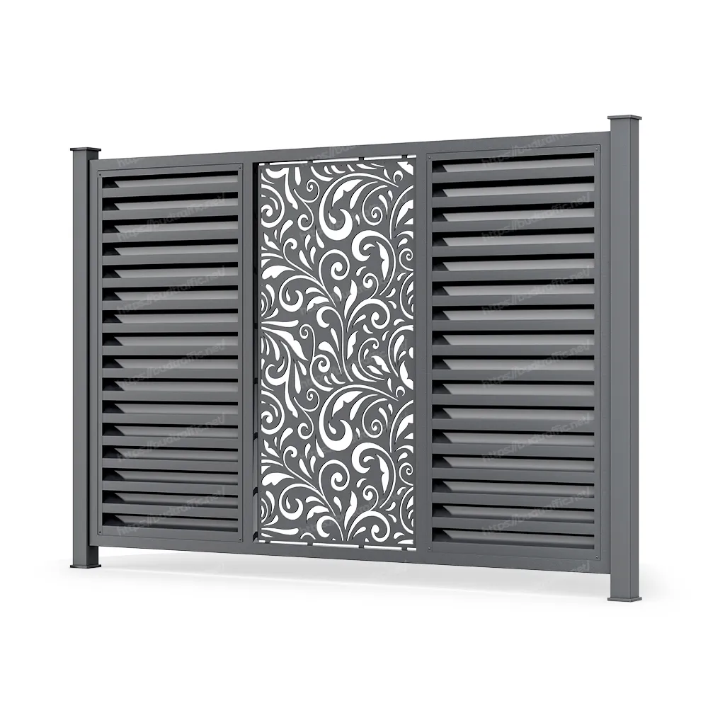 Паркан Жалюзі з декоративною вставкою