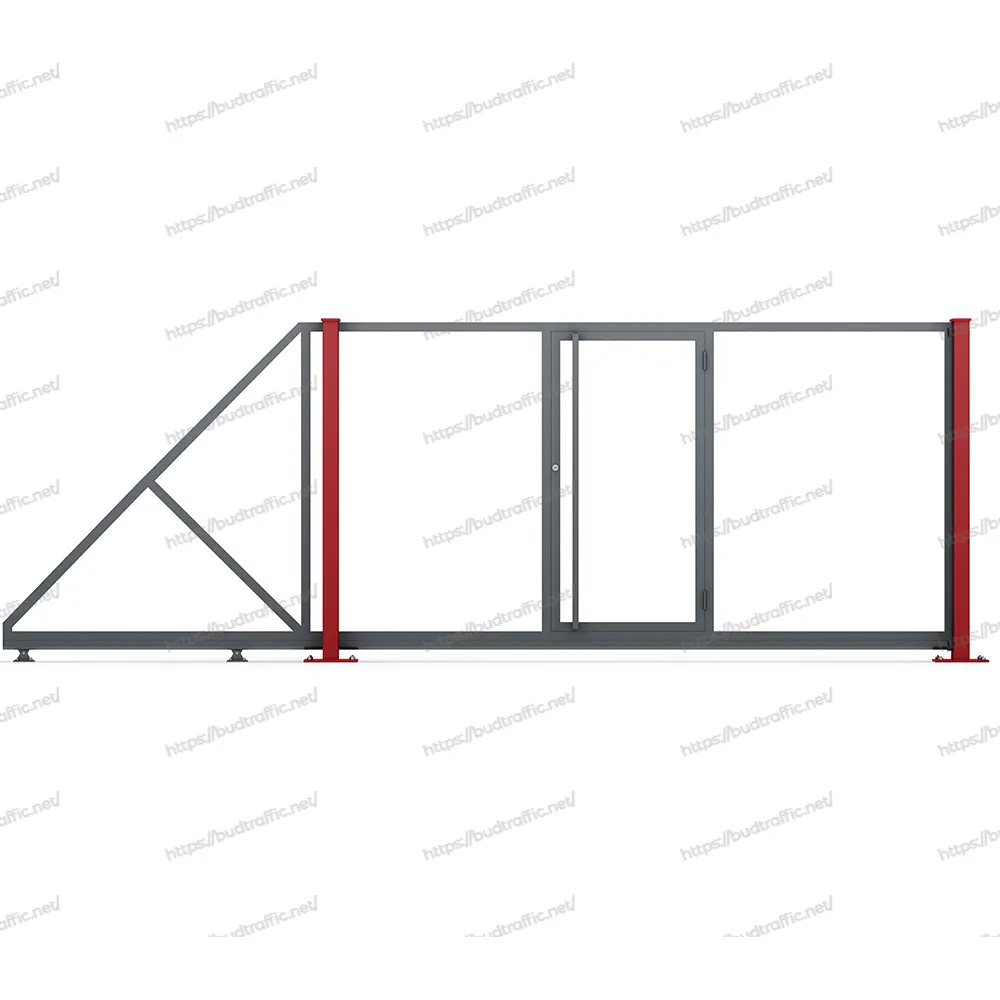 Відкатні ворота Горизонт з хвірткою всередині