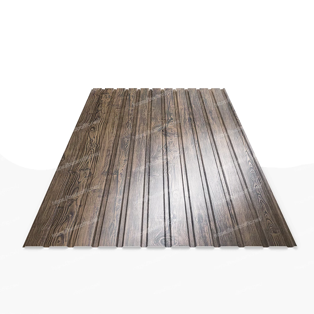 металопрофіль на паркан під дерево Тнмне дерево Венге