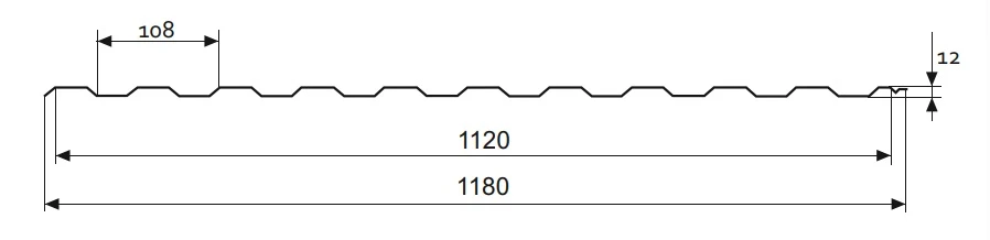 Технічна інформація Профнастил Т12 Італія 0.47мм Технічна інформація Профнастил Т12 Італія 0.47мм