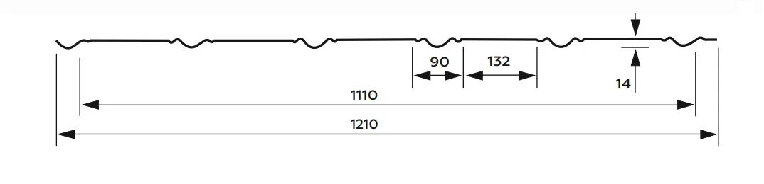 ширина металочерепиці Рубін
