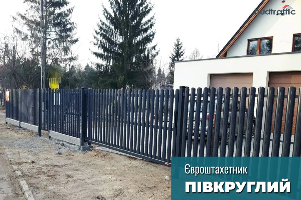 Готовий об'єкт: металевий паркан у кольорі RAL 7016 антрацит мат — приклад комплексного виробництва