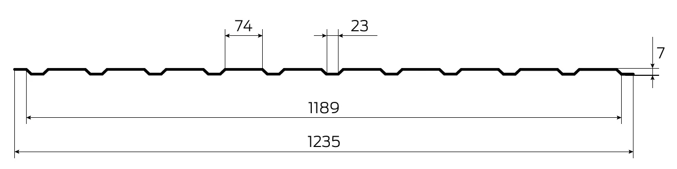 Креслення та розміри: Технічна інформація Профнастил T7