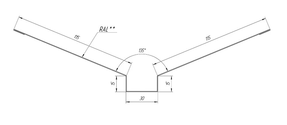 креслення планка ендова розміри