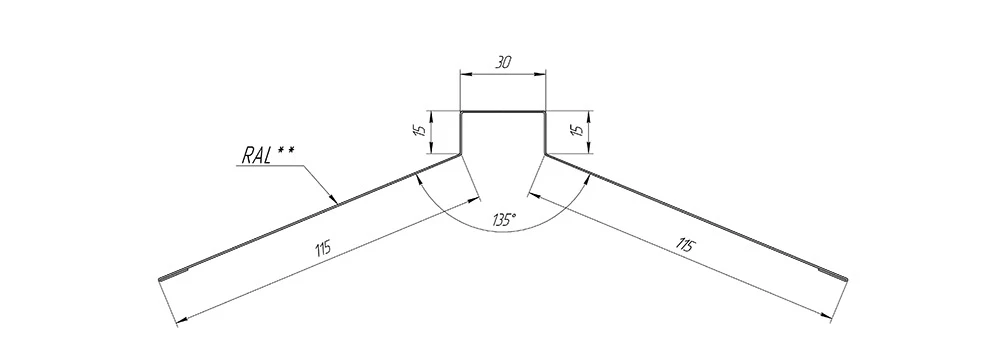 технічне креслення планки конька