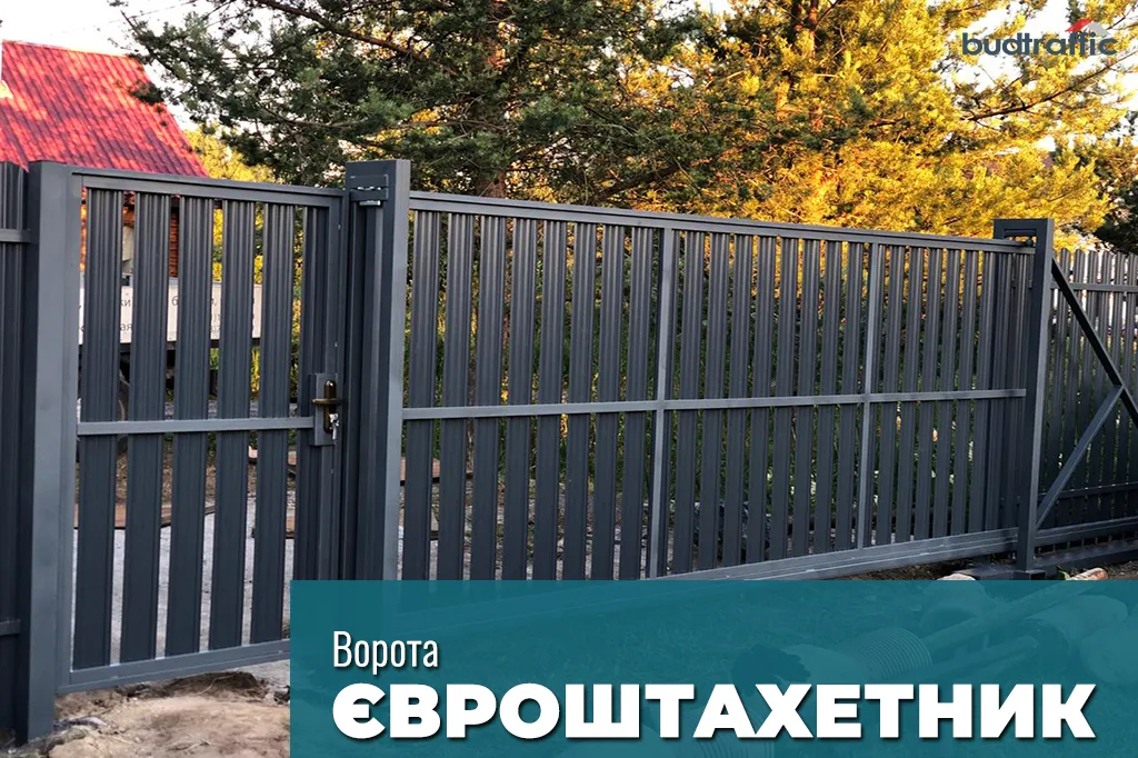 Ворота з євроштахетника