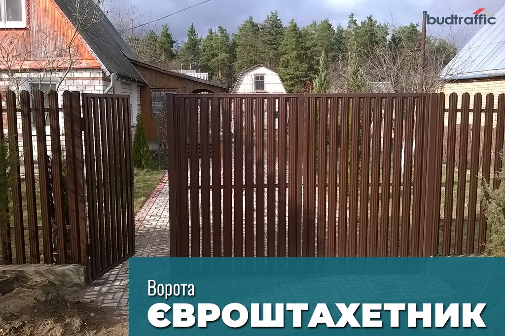 Ворота з євроштахетника ціна