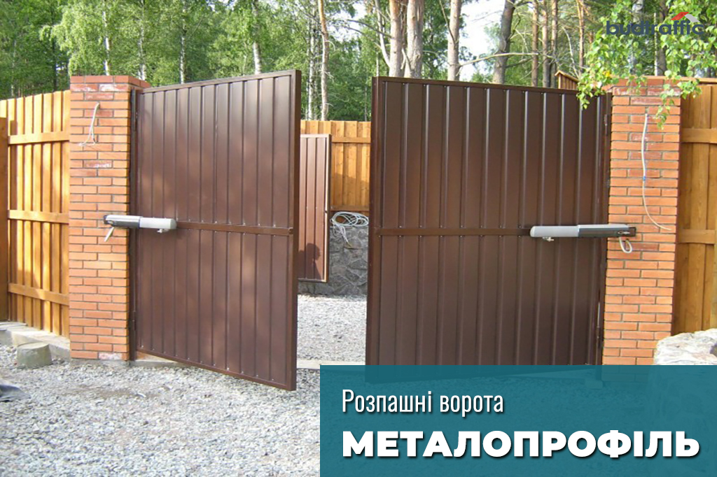 ворота розпашні з профнастилу Луцьк ворота розпашні з профнастилу Луцьк