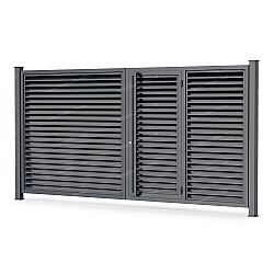 Розпашні ворота з хвірткою всередині Жалюзі Розпашні ворота з хвірткою всередині Жалюзі