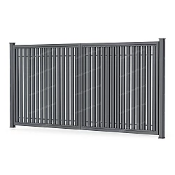 Розпашні ворота з євроштахетника Розпашні ворота з євроштахетника