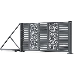 Відкатні ворота Ранчо з декоративною вставкою Відкатні ворота Ранчо з декоративною вставкою