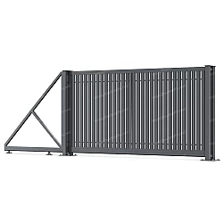 Відкатні ворота з євроштахетника Відкатні ворота з євроштахетника