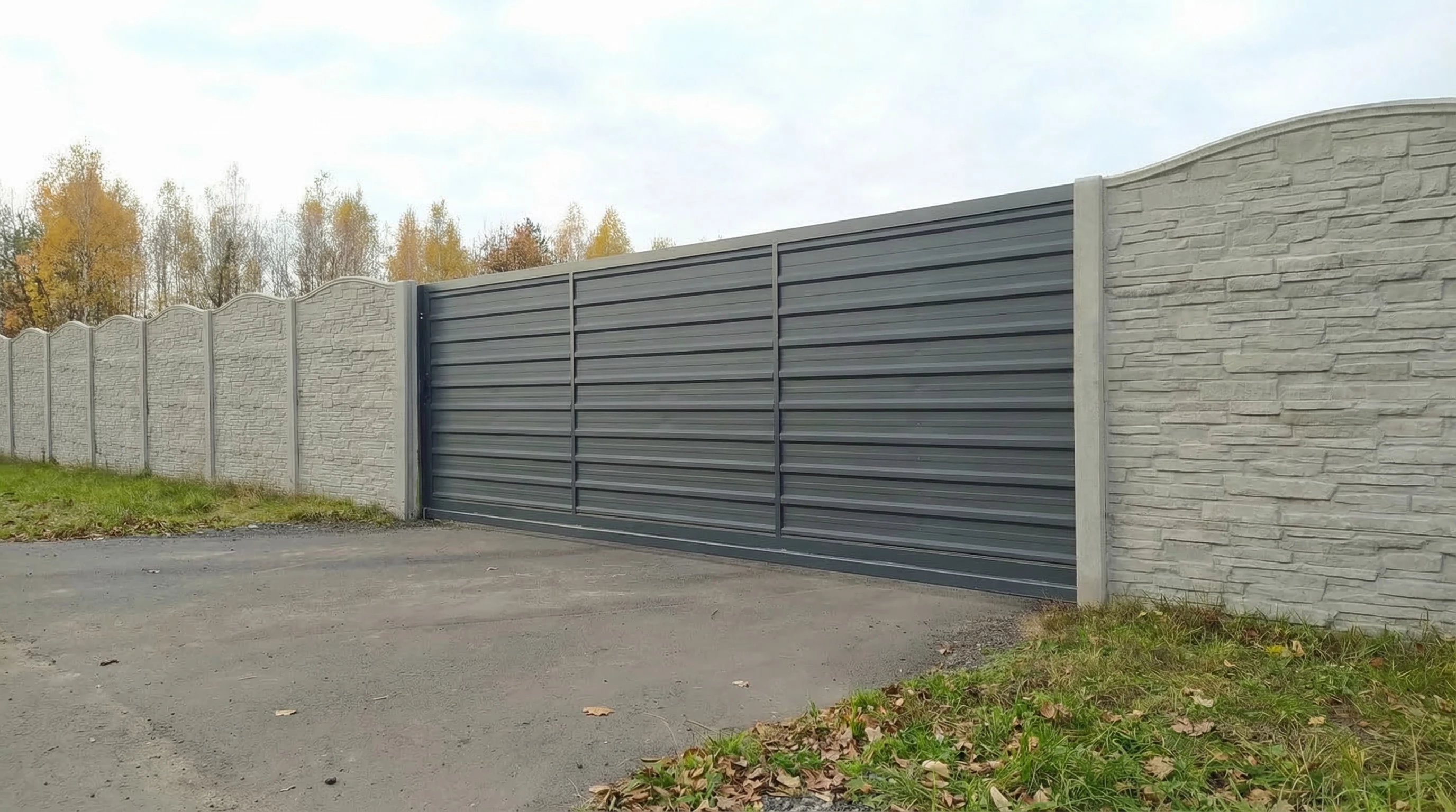 відкатні ворота з профнастилу купити